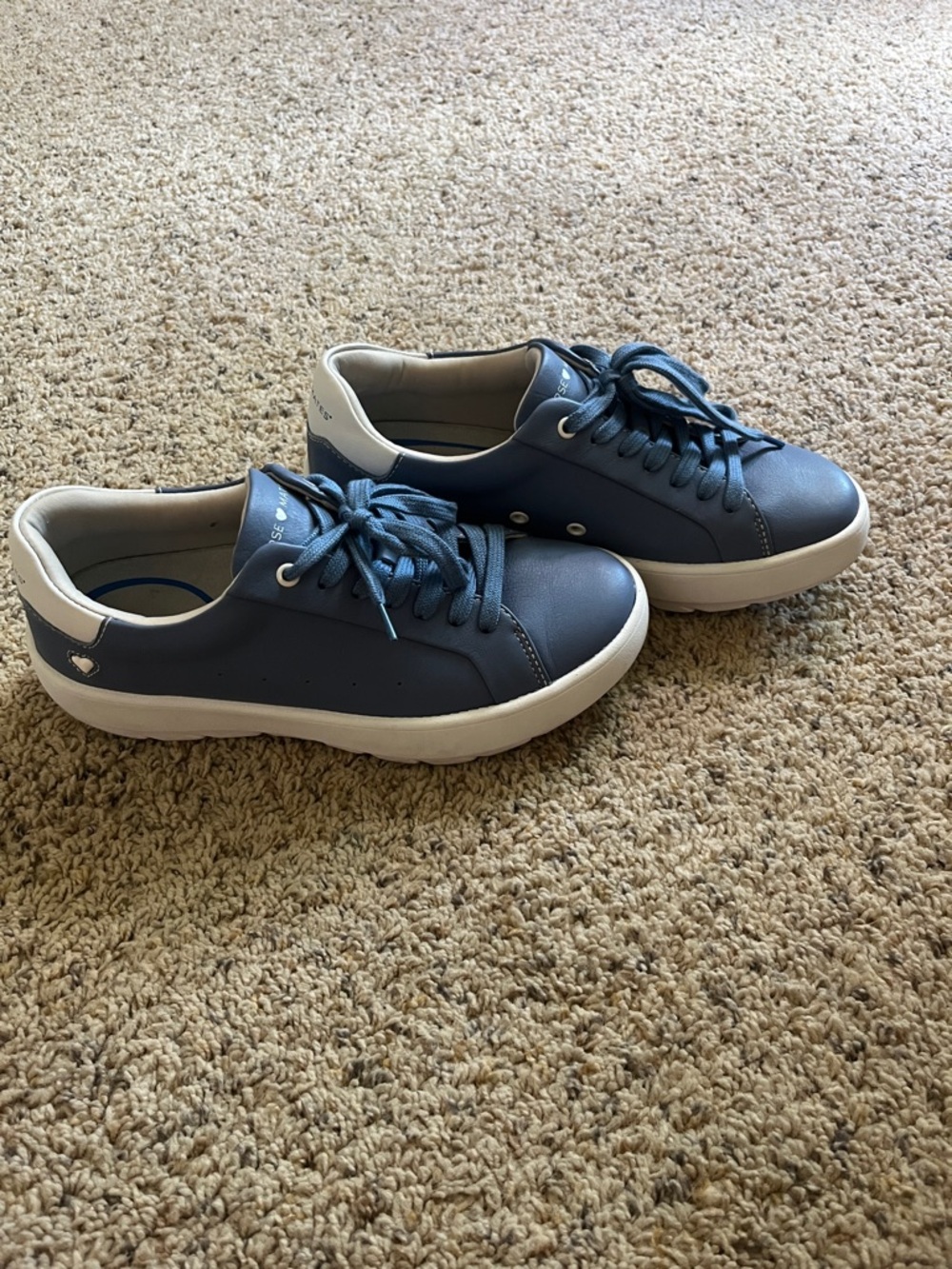 Nurse mates Dusty Blue Leather Lace-Up Sneakers - Picture 2 of 6